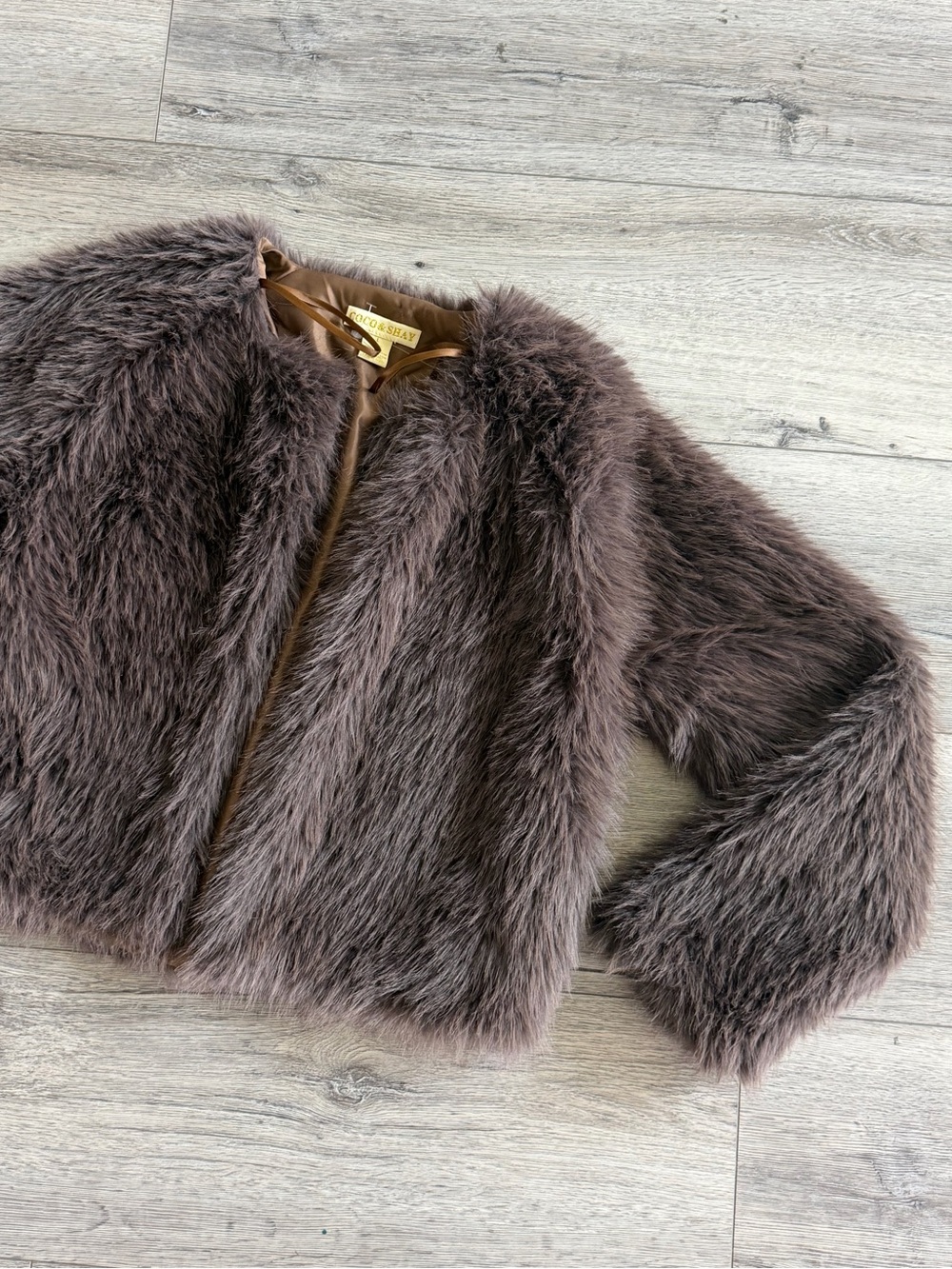 Coco & Shay Faux Fur Brown Jacket